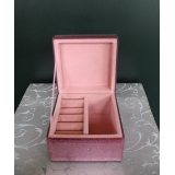 y14329 辦公室及梳妝台用品.名片座- 梳妝台用品 -LOVE粉紅蔥粉首飾盒-小